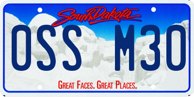 SD license plate 0SSM30