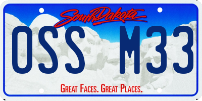 SD license plate 0SSM33
