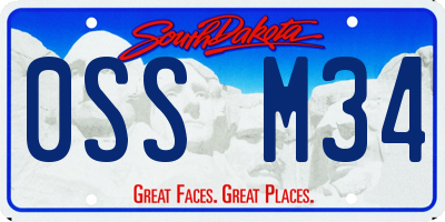 SD license plate 0SSM34