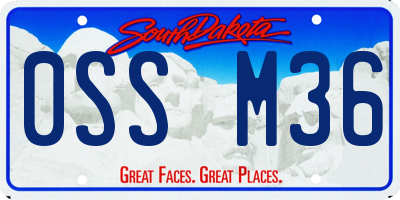 SD license plate 0SSM36