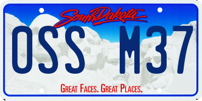 SD license plate 0SSM37
