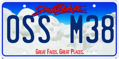 SD license plate 0SSM38