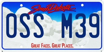 SD license plate 0SSM39
