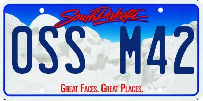SD license plate 0SSM42