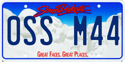 SD license plate 0SSM44