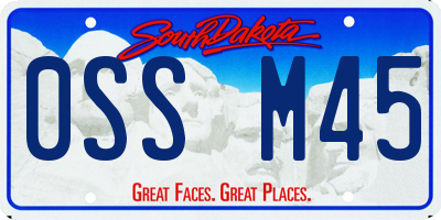 SD license plate 0SSM45