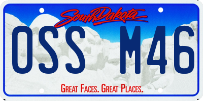 SD license plate 0SSM46