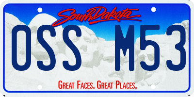 SD license plate 0SSM53