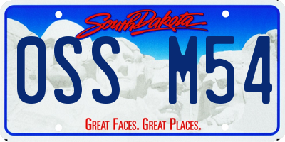 SD license plate 0SSM54