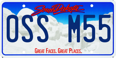 SD license plate 0SSM55