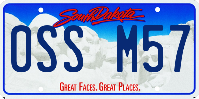 SD license plate 0SSM57