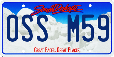 SD license plate 0SSM59