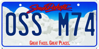 SD license plate 0SSM74