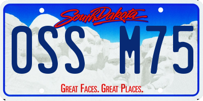 SD license plate 0SSM75