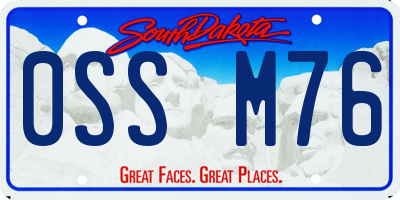 SD license plate 0SSM76