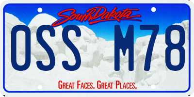SD license plate 0SSM78