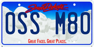 SD license plate 0SSM80