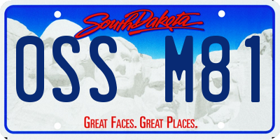 SD license plate 0SSM81