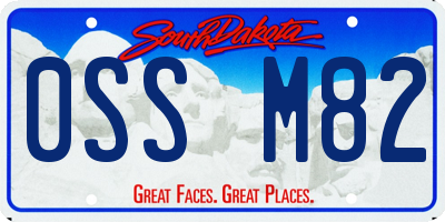 SD license plate 0SSM82