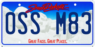 SD license plate 0SSM83