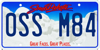 SD license plate 0SSM84