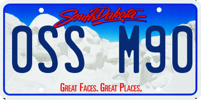 SD license plate 0SSM90