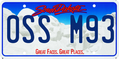 SD license plate 0SSM93