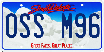 SD license plate 0SSM96