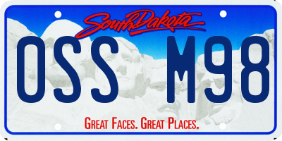 SD license plate 0SSM98