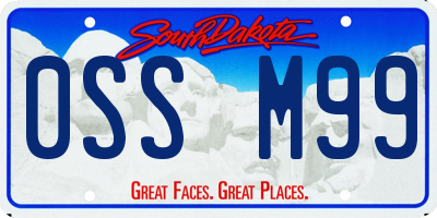 SD license plate 0SSM99