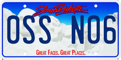 SD license plate 0SSN06