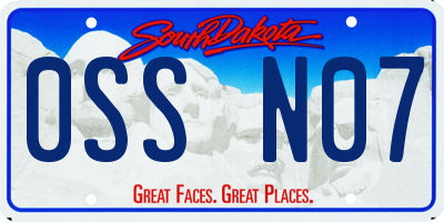 SD license plate 0SSN07