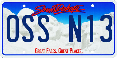 SD license plate 0SSN13