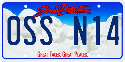 SD license plate 0SSN14