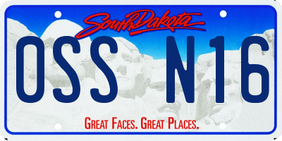 SD license plate 0SSN16