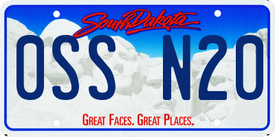 SD license plate 0SSN20