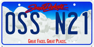 SD license plate 0SSN21