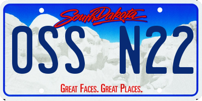 SD license plate 0SSN22