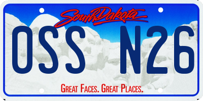 SD license plate 0SSN26