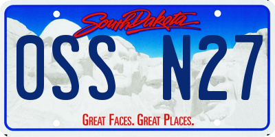 SD license plate 0SSN27