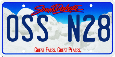 SD license plate 0SSN28