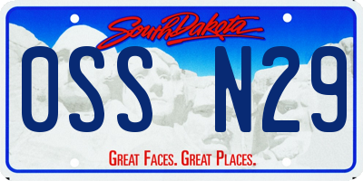 SD license plate 0SSN29