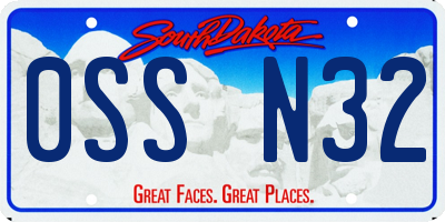 SD license plate 0SSN32