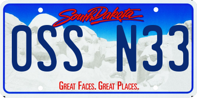 SD license plate 0SSN33
