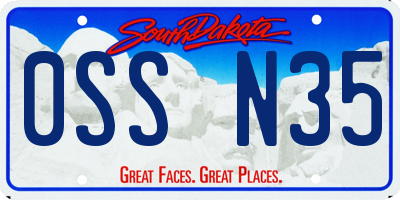 SD license plate 0SSN35