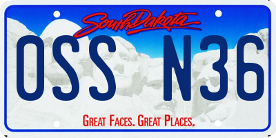 SD license plate 0SSN36