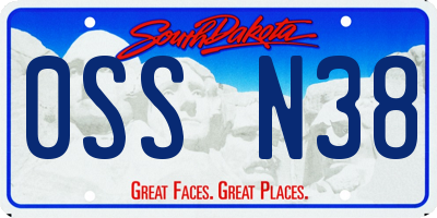 SD license plate 0SSN38