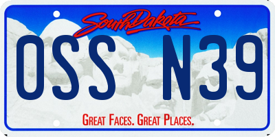SD license plate 0SSN39
