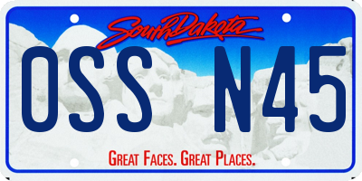 SD license plate 0SSN45