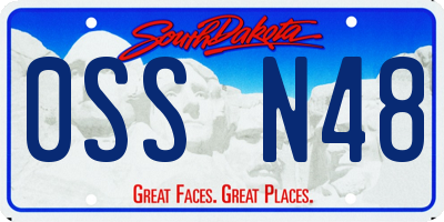SD license plate 0SSN48